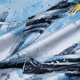 'American Patrol' WW2 fighters silk pocket square in blue & white (42 x 42cm)