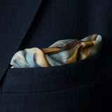Battle of Britain Paul Nash silk pocket square by Otway & Orford folded in top pocket
