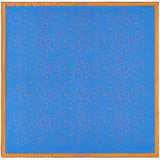 Chronos watch dial design silk pocket square in mid blue by Otway & Orford