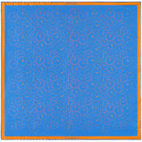 Chronos watch dial design silk pocket square in mid blue by Otway & Orford