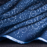 Chronos watch dial design silk pocket square in navy blue by Otway & Orford