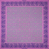 Squares design silk pocket square in deep pink with blue, mauve & green by Otway & Orford