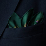 'Infinity' spots design silk pocket square by Otway & Orford folded in top pocket