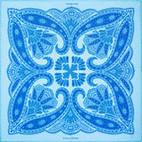 Kaleidoscope paisley silk pocket square in turquoise with blue & sea green by Otway & Orford