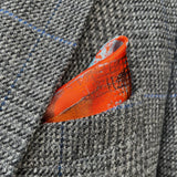 'Lone Fighter' Spitfire silk pocket square in orange (42 x 42cm)