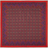 Millefiori silk pocket square in red, blue, green & white by Otway & Orford