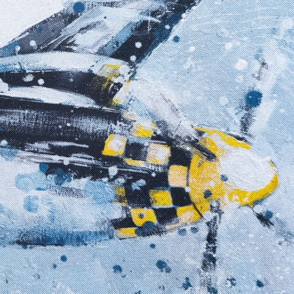 'American Patrol' WW2 fighters silk pocket square in blue & white (42 x 42cm)