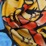 'Floreat Aula' Oxford College crest silk pocket square in gold, red & blue (42 x 42cm)