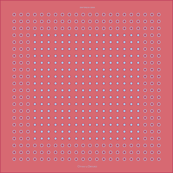 'Luna' polka dot silk pocket square in dusky pink with pale blue (42 x 42cm)