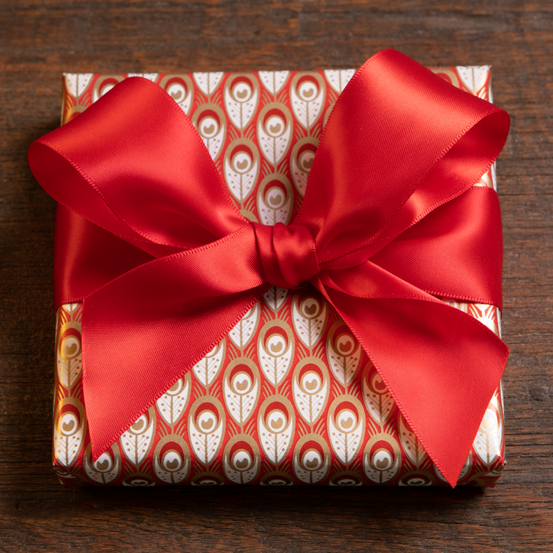 Gift-wrapped silk pocket square by Otway & Orford