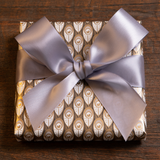 Gift-wrapped silk pocket square by Otway & Orford