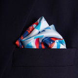 'Jubilee Diamond' aerobatics silk pocket square in red, white & blue (42 x 42cm)