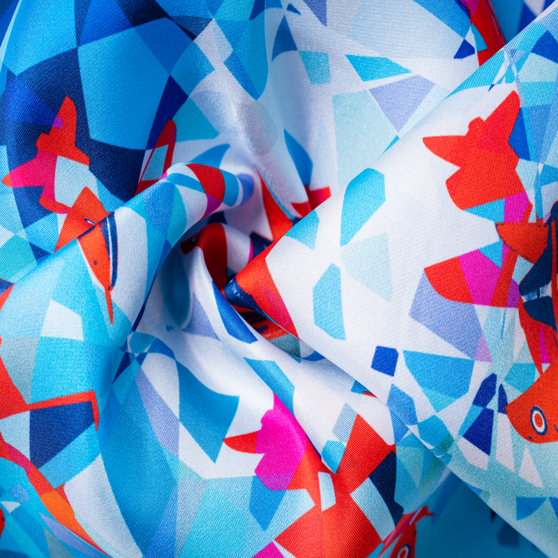 Red Arrows inspired silk pocket square in red and blue by Otway & Orford swirled